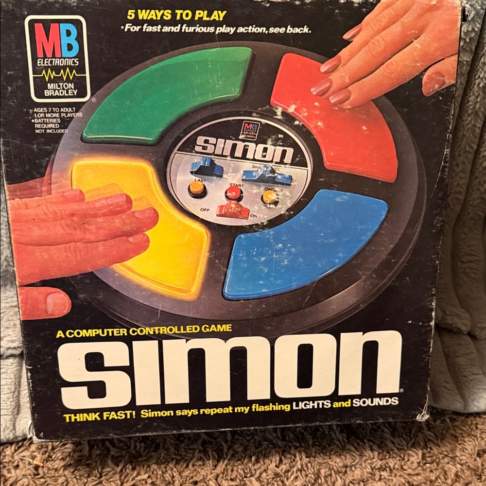 Simon Electronic Memory Game by Milton Bradley - Red, Green, Blue, Yellow